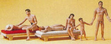 Load image into Gallery viewer, Preiser 10439 HO Scale Recreation -- Nude Bathers w/2 Lounges