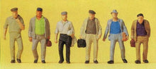 Load image into Gallery viewer, Preiser 14086 HO Scale Passengers -- Male Commuters on Way to Train pkg(6)