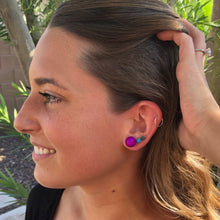 Load image into Gallery viewer, Neon Melon Moonglow Ball Stud Earrings - 12mm