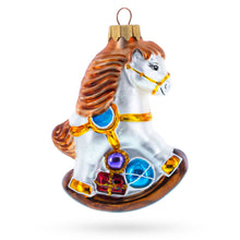 Load image into Gallery viewer, Vintage Style Rocking Horse Glass Christmas Ornament