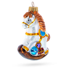 Load image into Gallery viewer, Vintage Style Rocking Horse Glass Christmas Ornament