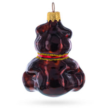 Load image into Gallery viewer, Teddy Bear with Red Bow Glass Christmas Ornament