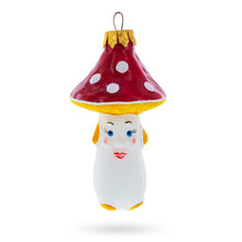 Load image into Gallery viewer, Mushroom with Red Cap and White Dots Glass Christmas Ornament
