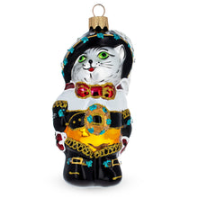 Load image into Gallery viewer, Puss in Boots Wearing Ornate Suit Glass Christmas Ornament