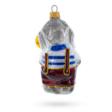 Load image into Gallery viewer, Elephant In Red Outfit Glass Christmas Ornament