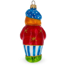 Load image into Gallery viewer, Circus Clown Holding Flowers Glass Christmas Ornament