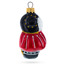Load image into Gallery viewer, Musketeer Mouse in Regal Attire Glass Christmas Ornament