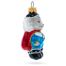 Load image into Gallery viewer, Musketeer Mouse in Regal Attire Glass Christmas Ornament