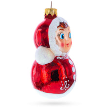 Load image into Gallery viewer, Roly-Poly Doll with Blue Eyes Glass Christmas Ornament