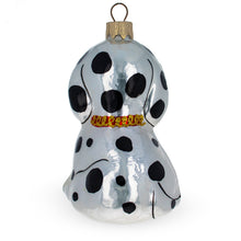 Load image into Gallery viewer, Dalmatian Puppy with Green Eyes Glass Christmas Ornament