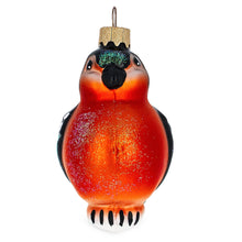 Load image into Gallery viewer, Bullfinch Bird Glass Christmas Ornament
