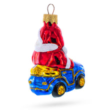 Load image into Gallery viewer, Santa Driving Blue Car Glass Ornaments
