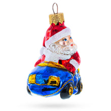 Load image into Gallery viewer, Santa Driving Blue Car Glass Ornaments