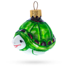 Load image into Gallery viewer, Turtle with Glittered Shell Mini Glass Christmas Ornament