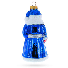 Load image into Gallery viewer, Santa Claus in Blue Robe Father Frost Glass Christmas Ornament