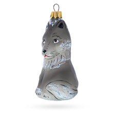 Load image into Gallery viewer, Gray Wolf Glass Christmas Ornament