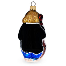 Load image into Gallery viewer, Musician Monkey Playing Cello Glass Christmas Ornament