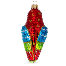 Load image into Gallery viewer, Parrot with Bright Feathers Glass Christmas Ornament