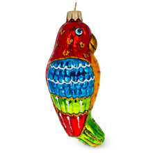 Load image into Gallery viewer, Parrot with Bright Feathers Glass Christmas Ornament
