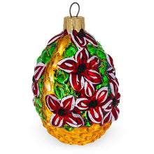 Load image into Gallery viewer, Red Flowers Bouquet Basket Glass Christmas Ornament