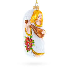 Load image into Gallery viewer, Guardian Angel Playing Mandolin Glass Christmas Ornament