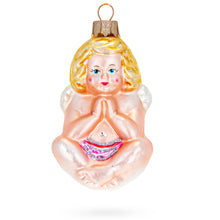 Load image into Gallery viewer, Cherub Angel in Prayer Glass Christmas Ornament