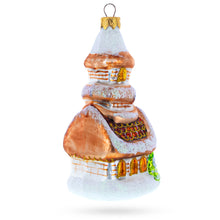 Load image into Gallery viewer, Snowy Cottage Cabin Glass Christmas Ornament