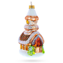 Load image into Gallery viewer, Snowy Cottage Cabin Glass Christmas Ornament