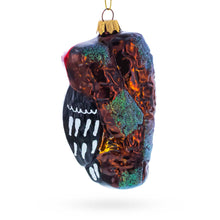 Load image into Gallery viewer, Red Headed Woodpecker Perched On Bark Glass Christmas Ornament