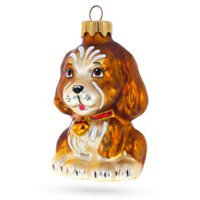 Load image into Gallery viewer, Spaniel with Heart on Collar Glass Christmas Ornament