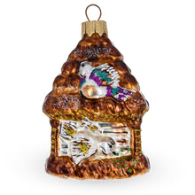 Load image into Gallery viewer, Woodland Rustic Birdhouse Glass Christmas Ornament