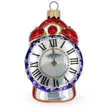 Load image into Gallery viewer, Vintage Style Alarm Clock Glass Christmas Ornament