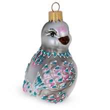 Load image into Gallery viewer, Gray Pigeon Glass Christmas Ornament