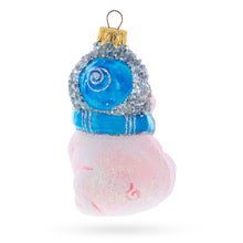 Load image into Gallery viewer, Piglet with Blue Scarf Glass Christmas Ornament