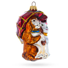 Load image into Gallery viewer, Best Friends Cat and Dog Under Umbrella Glass Christmas Ornament