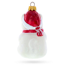 Load image into Gallery viewer, White Cat with Red Scarf Glass Christmas Ornament