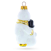 Load image into Gallery viewer, Toddler Hugging Snowman Glass Christmas Ornament