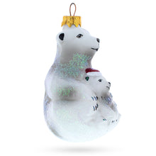 Load image into Gallery viewer, Mother Bear with Cub Glass Christmas Ornament