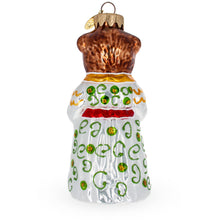 Load image into Gallery viewer, Mother Bear and Cub in Traditional Dress Glass Christmas Ornament