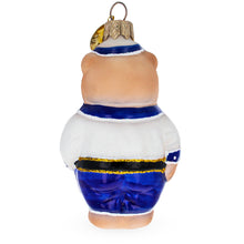 Load image into Gallery viewer, Sailor Bear with Binoculars Glass Christmas Ornament