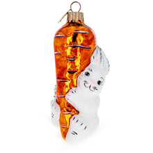 Load image into Gallery viewer, Bunny with Carrot Glass Christmas Ornament