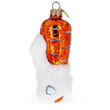Load image into Gallery viewer, Bunny with Carrot Glass Christmas Ornament