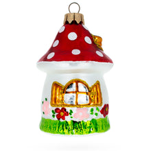 Load image into Gallery viewer, Fairy Mushroom House Glass Christmas Ornament