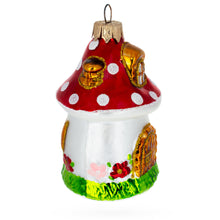 Load image into Gallery viewer, Fairy Mushroom House Glass Christmas Ornament