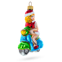 Load image into Gallery viewer, Girl Riding Scooter Glass Christmas Ornament