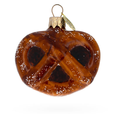Salty Pretzel Mini Glass Christmas Ornament