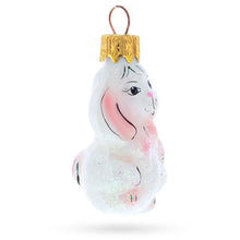 Load image into Gallery viewer, Bunny with Pink Ears Mini Glass Christmas Ornament