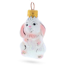 Load image into Gallery viewer, Bunny with Pink Ears Mini Glass Christmas Ornament