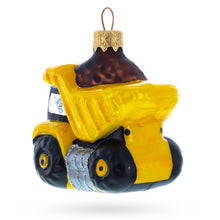 Load image into Gallery viewer, Yellow Dump Truck Glass Christmas Ornament