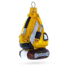 Load image into Gallery viewer, Yellow Excavator Glass Christmas Ornament